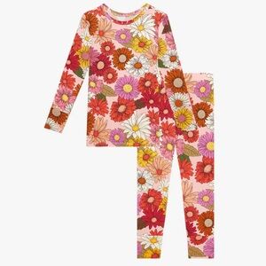 Posh Peanut Floral Kids Pajama Set - Red, Pink, Yellow, White